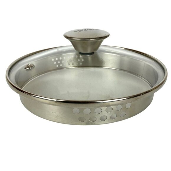 T-Fal Tempered Glass Pot Lid Vented Strainer Stainless Steel Handle 7" Diameter - Picture 2 of 7